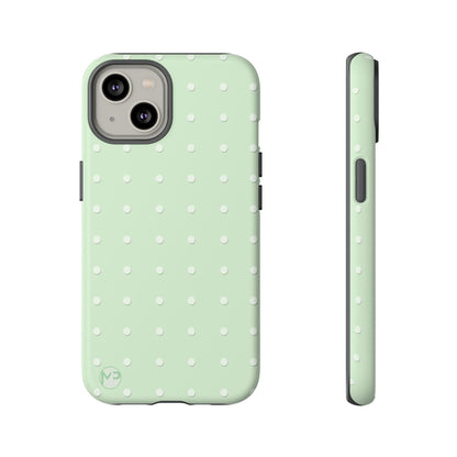 Mint Dot Tough Phone Case — Protective Polka Dot iPhone Cover