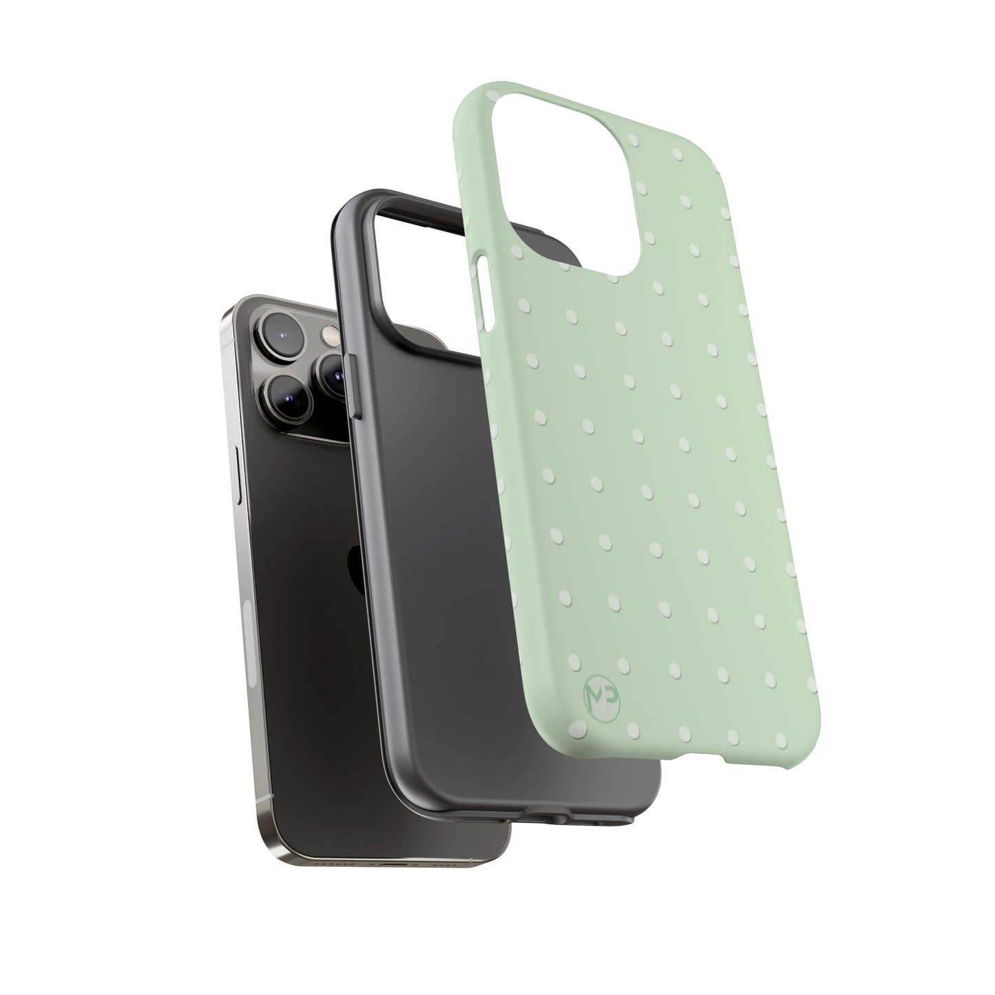 Mint Dot Tough Phone Case — Protective Polka Dot iPhone Cover