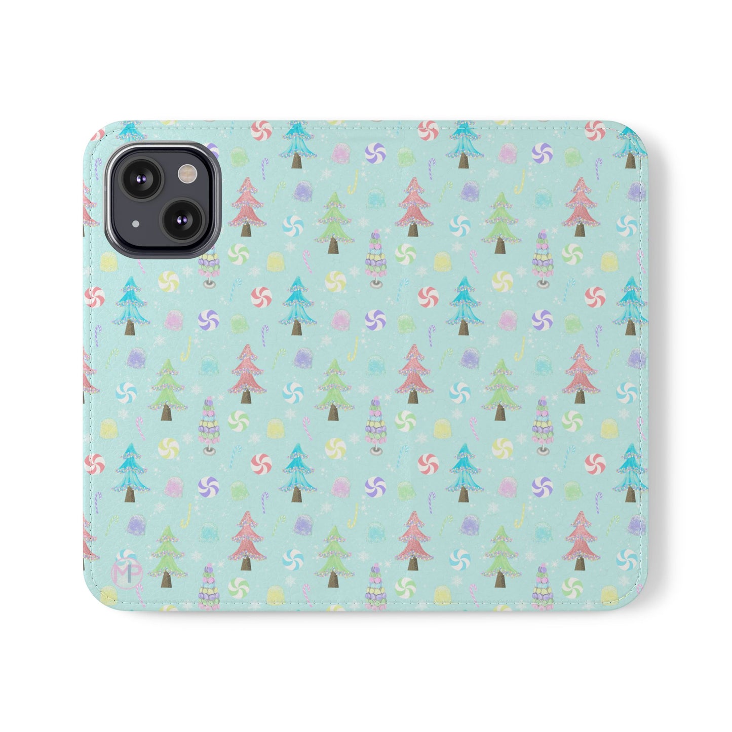 Pastel Christmas Trees Wallet Case