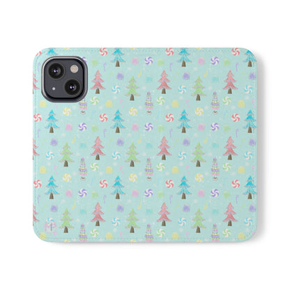 Pastel Christmas Trees Wallet Case