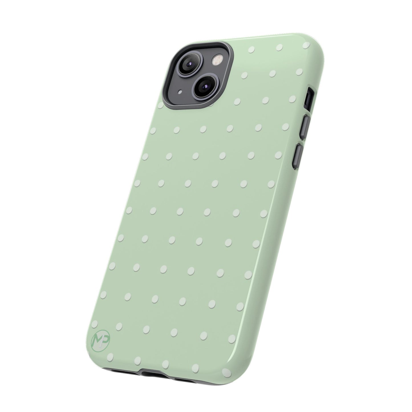 Mint Dot Tough Phone Case — Protective Polka Dot iPhone Cover