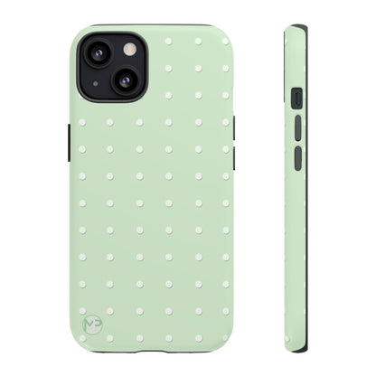 Mint Dot Tough Phone Case — Protective Polka Dot iPhone Cover