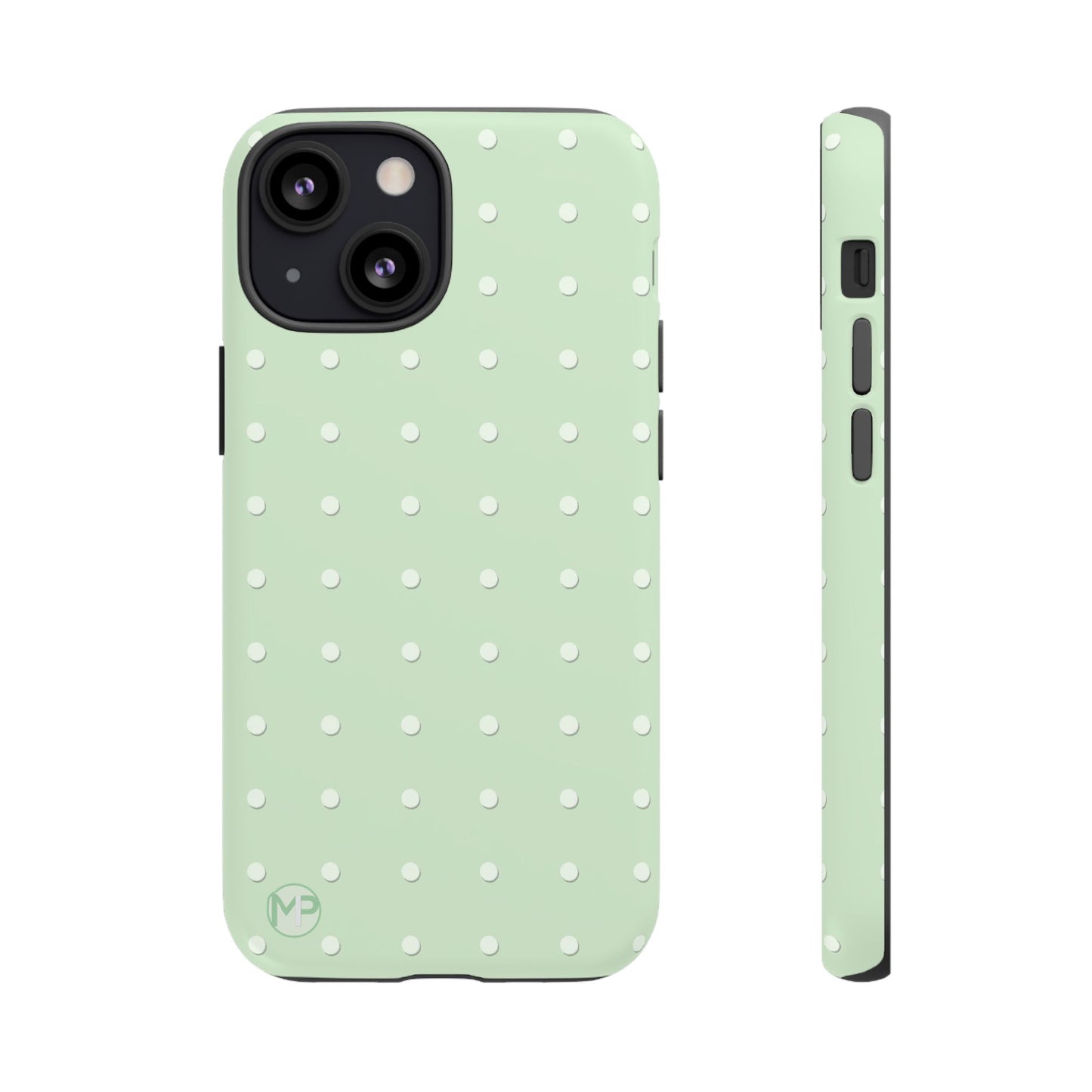 Mint Dot Tough Phone Case — Protective Polka Dot iPhone Cover