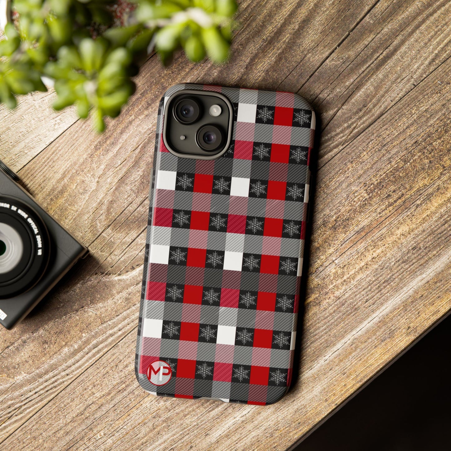 Red and Black Buffalo Plaid Tough Phone Case