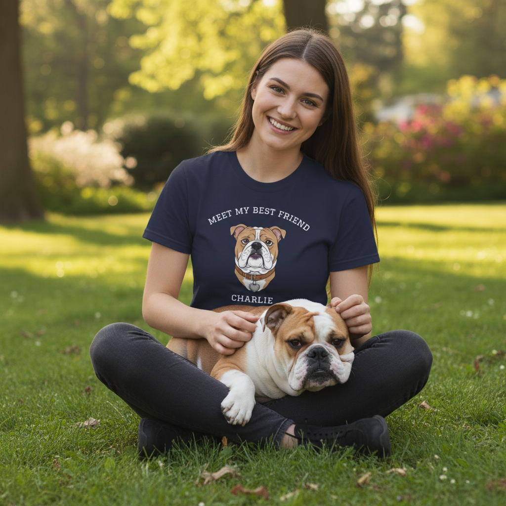 Bulldog Personalized Dog T-Shirt