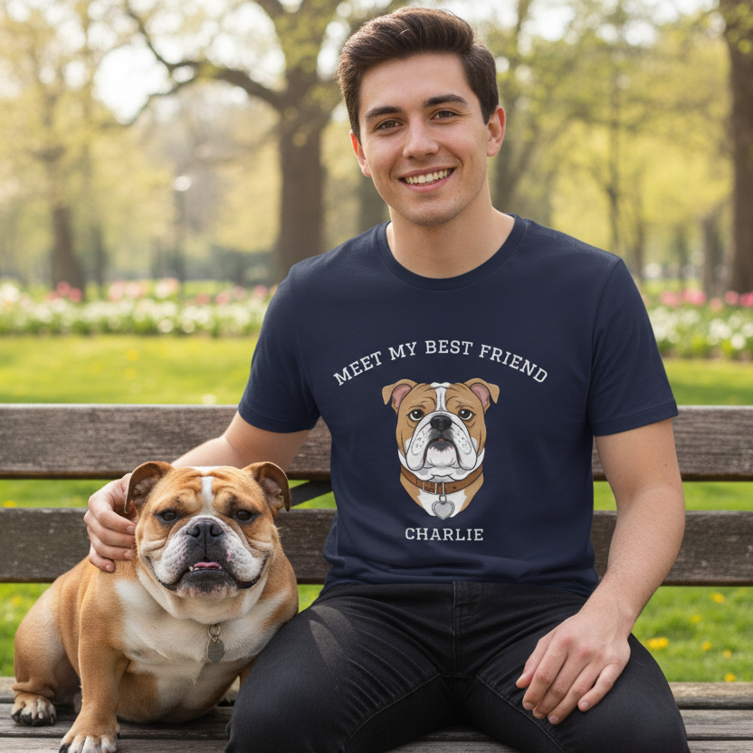 Bulldog Personalized Dog T-Shirt