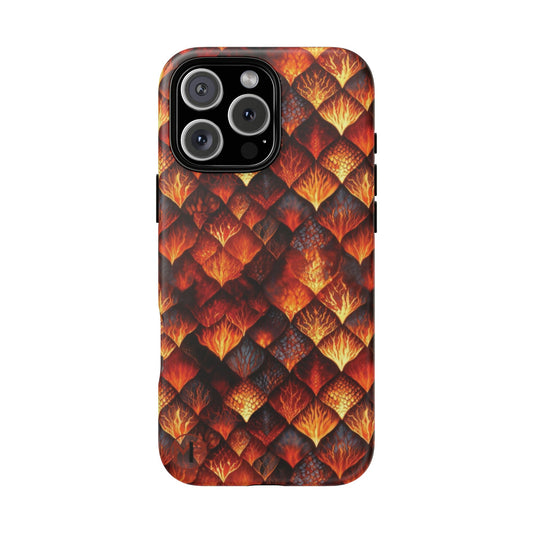 Dragon Scale Phone Case — Fiery Red Scales Protective Tough Case