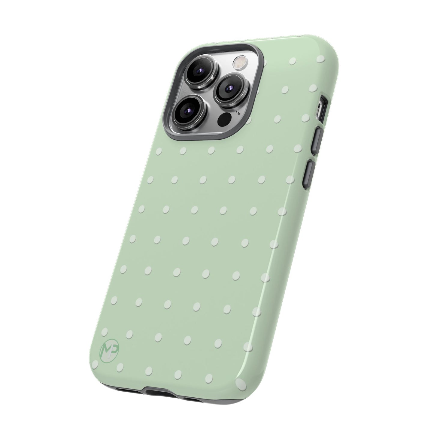 Mint Dot Tough Phone Case — Protective Polka Dot iPhone Cover