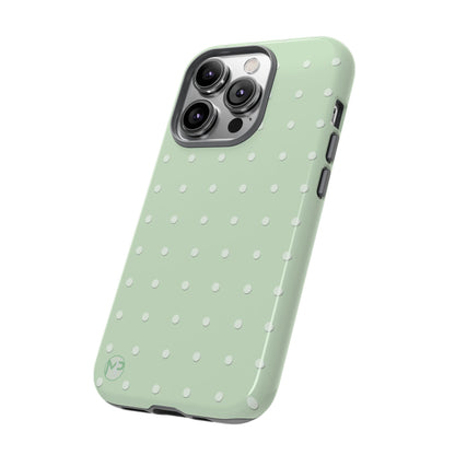 Mint Dot Tough Phone Case — Protective Polka Dot iPhone Cover
