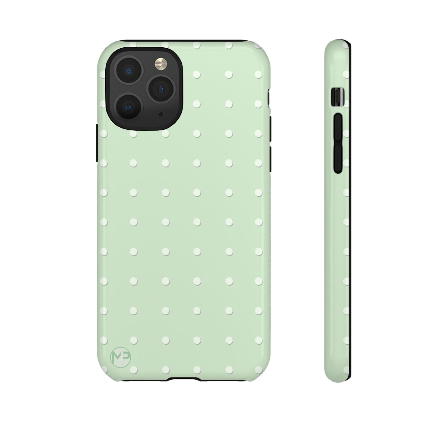 Mint Dot Tough Phone Case — Protective Polka Dot iPhone Cover