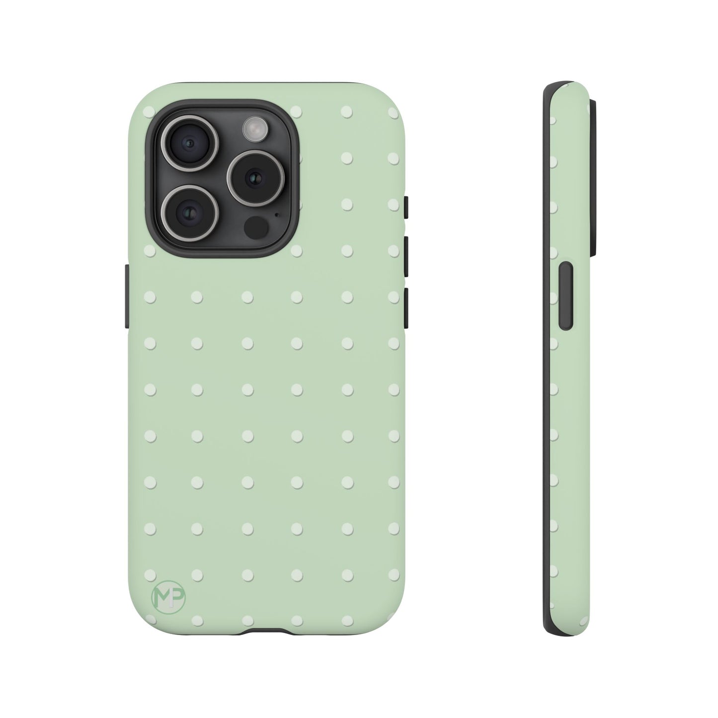 Mint Dot Tough Phone Case — Protective Polka Dot iPhone Cover