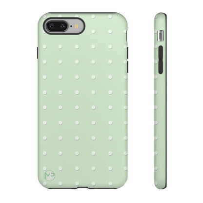 Mint Dot Tough Phone Case — Protective Polka Dot iPhone Cover