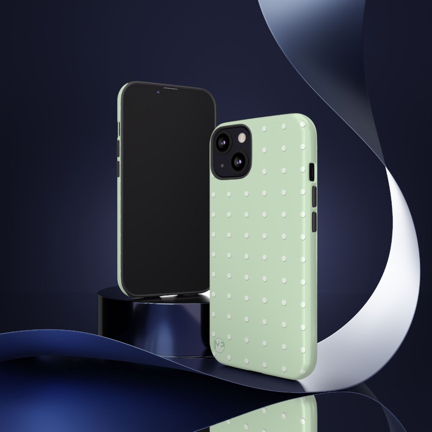 Mint Dot Tough Phone Case — Protective Polka Dot iPhone Cover