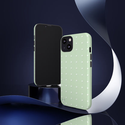 Mint Dot Tough Phone Case — Protective Polka Dot iPhone Cover