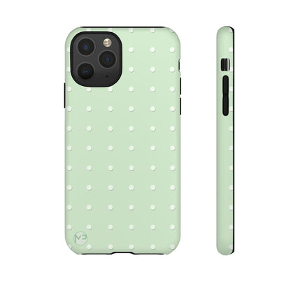 Mint Dot Tough Phone Case — Protective Polka Dot iPhone Cover