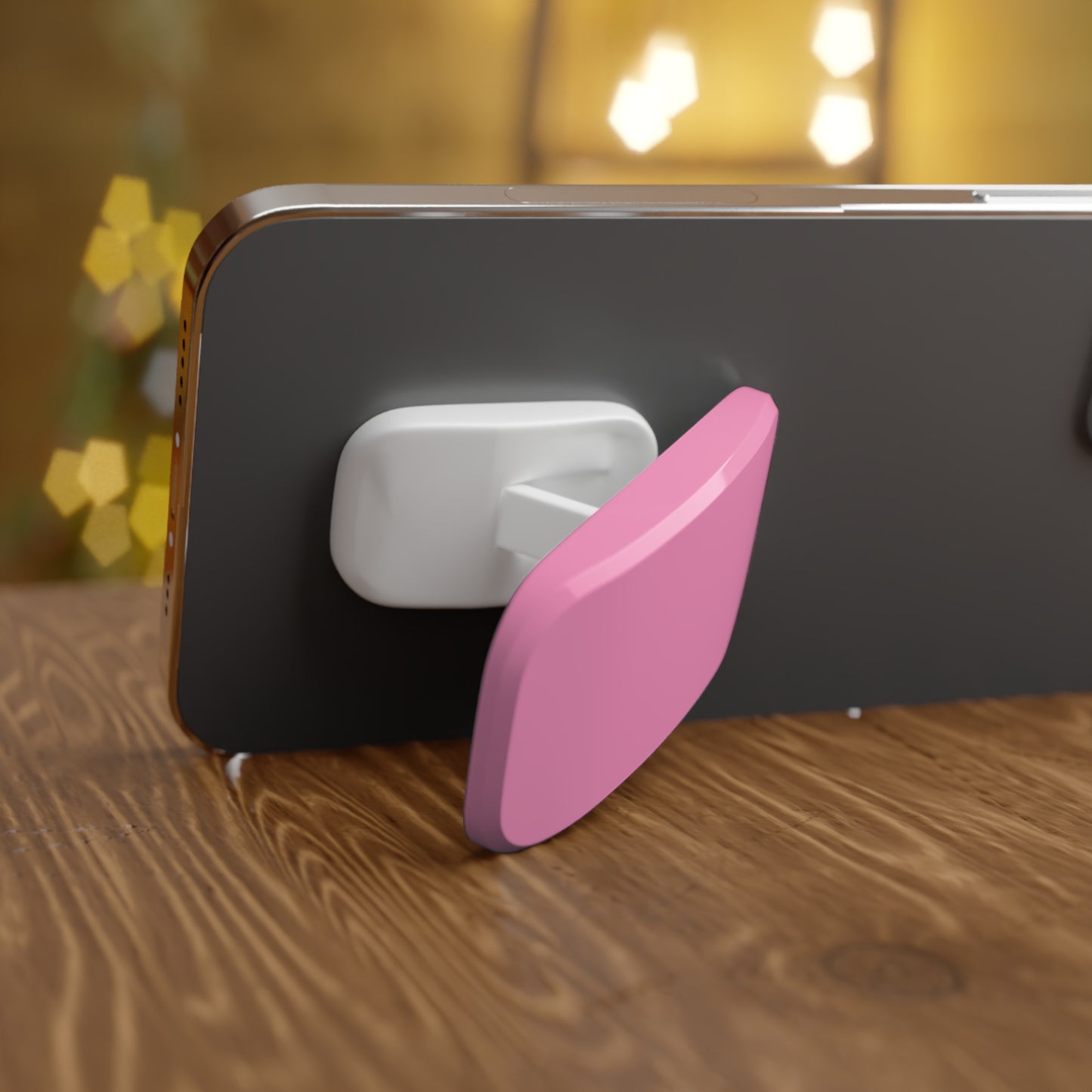 Pink Click-On Phone Grip & Stand — Slim Pop-Out Phone Holder