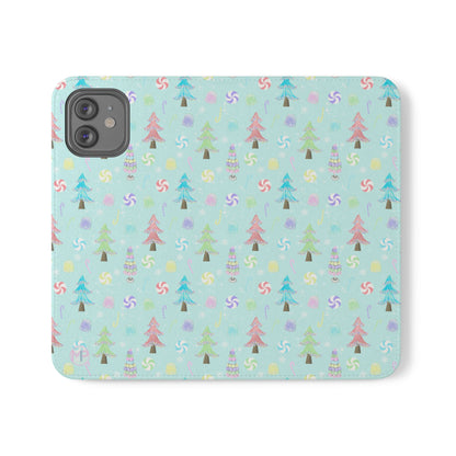 Pastel Christmas Trees Wallet Case