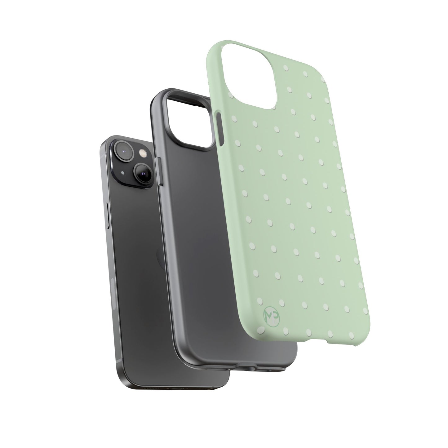 Mint Dot Tough Phone Case — Protective Polka Dot iPhone Cover