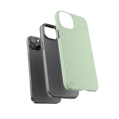 Mint Dot Tough Phone Case — Protective Polka Dot iPhone Cover