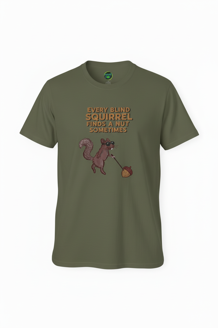 T-Shirt — "Every Blind Squirrel Finds a Nut Sometimes"