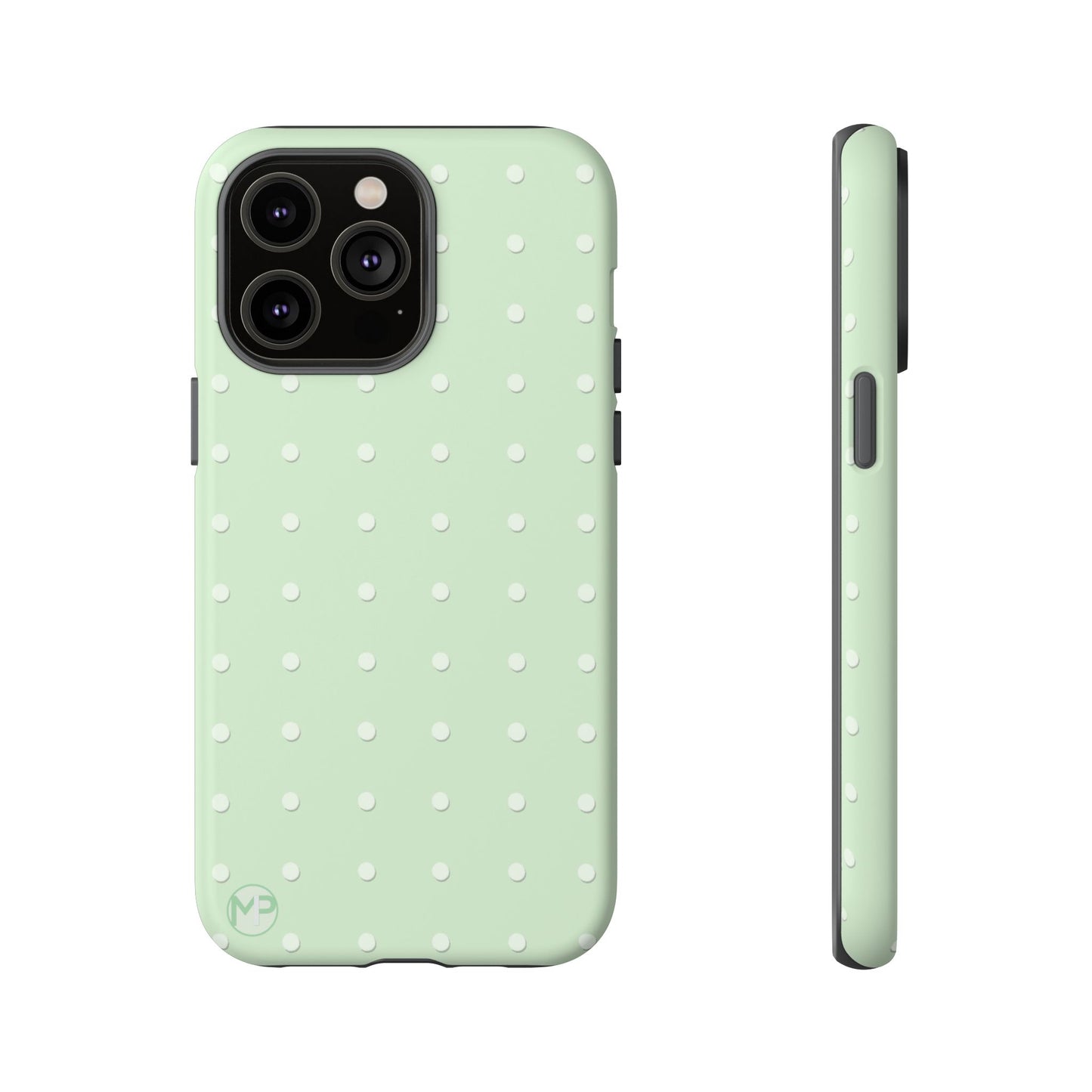 Mint Dot Tough Phone Case — Protective Polka Dot iPhone Cover
