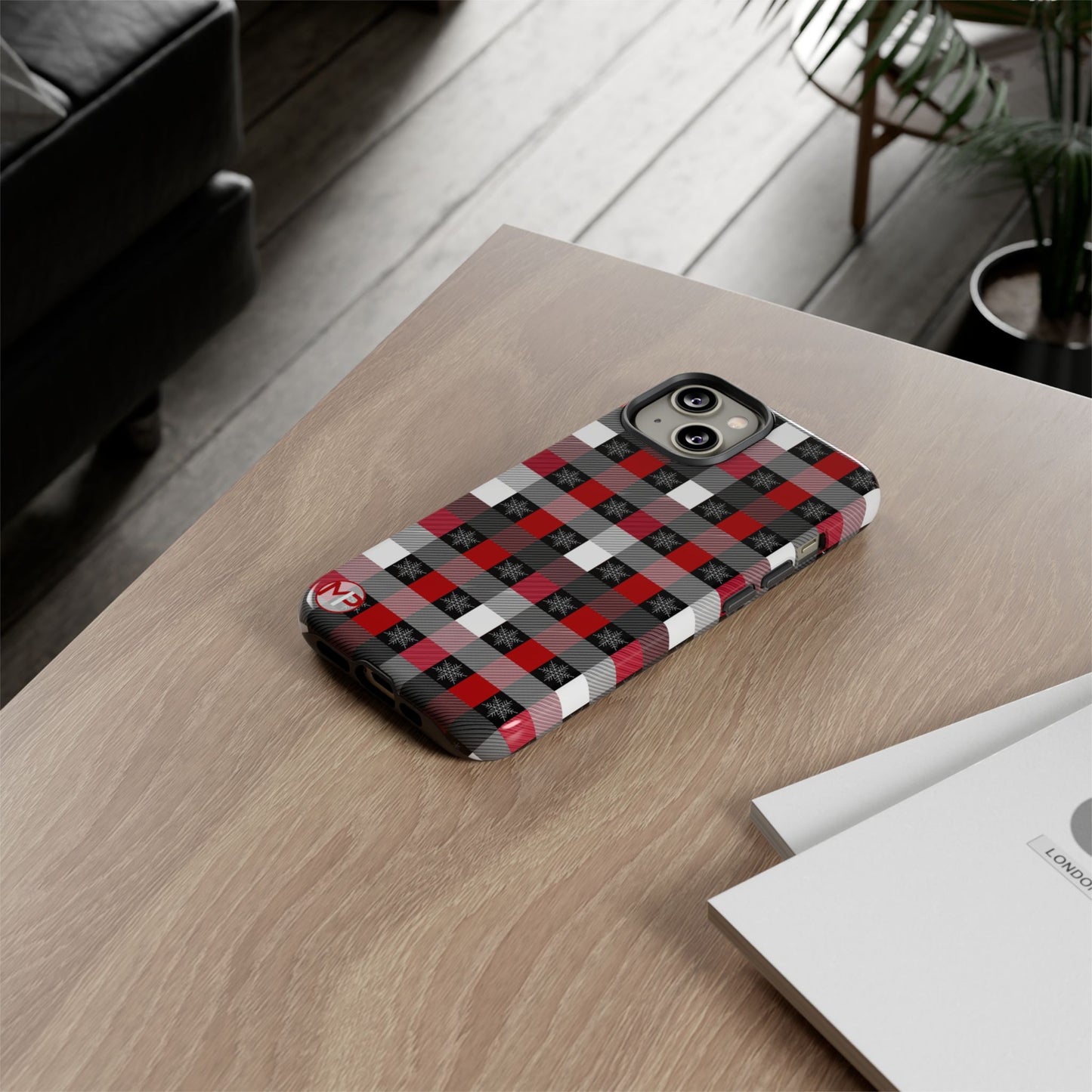 Red and Black Buffalo Plaid Tough Phone Case