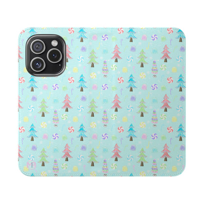 Pastel Christmas Trees Wallet Case