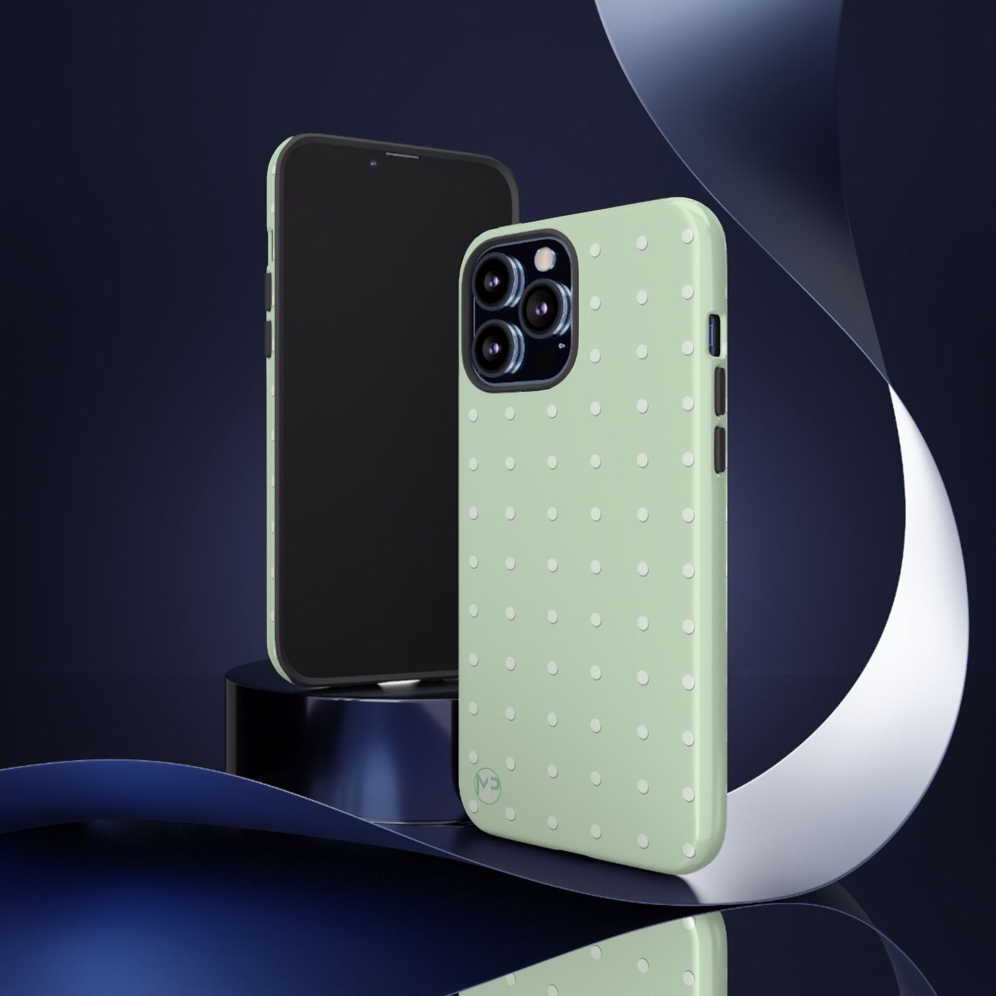 Mint Dot Tough Phone Case — Protective Polka Dot iPhone Cover