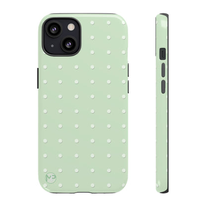 Mint Dot Tough Phone Case — Protective Polka Dot iPhone Cover