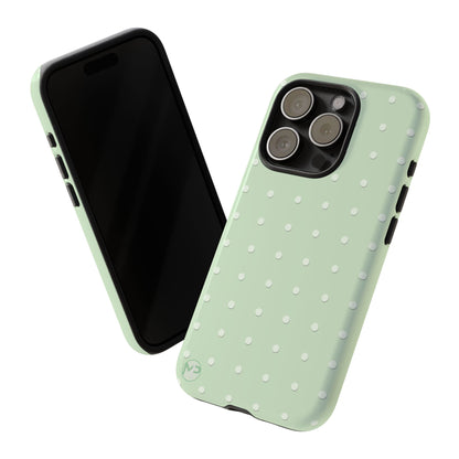 Mint Dot Tough Phone Case — Protective Polka Dot iPhone Cover