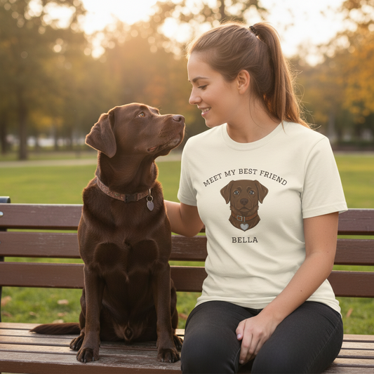 Chocolate Labrador Personalized Dog T-Shirt