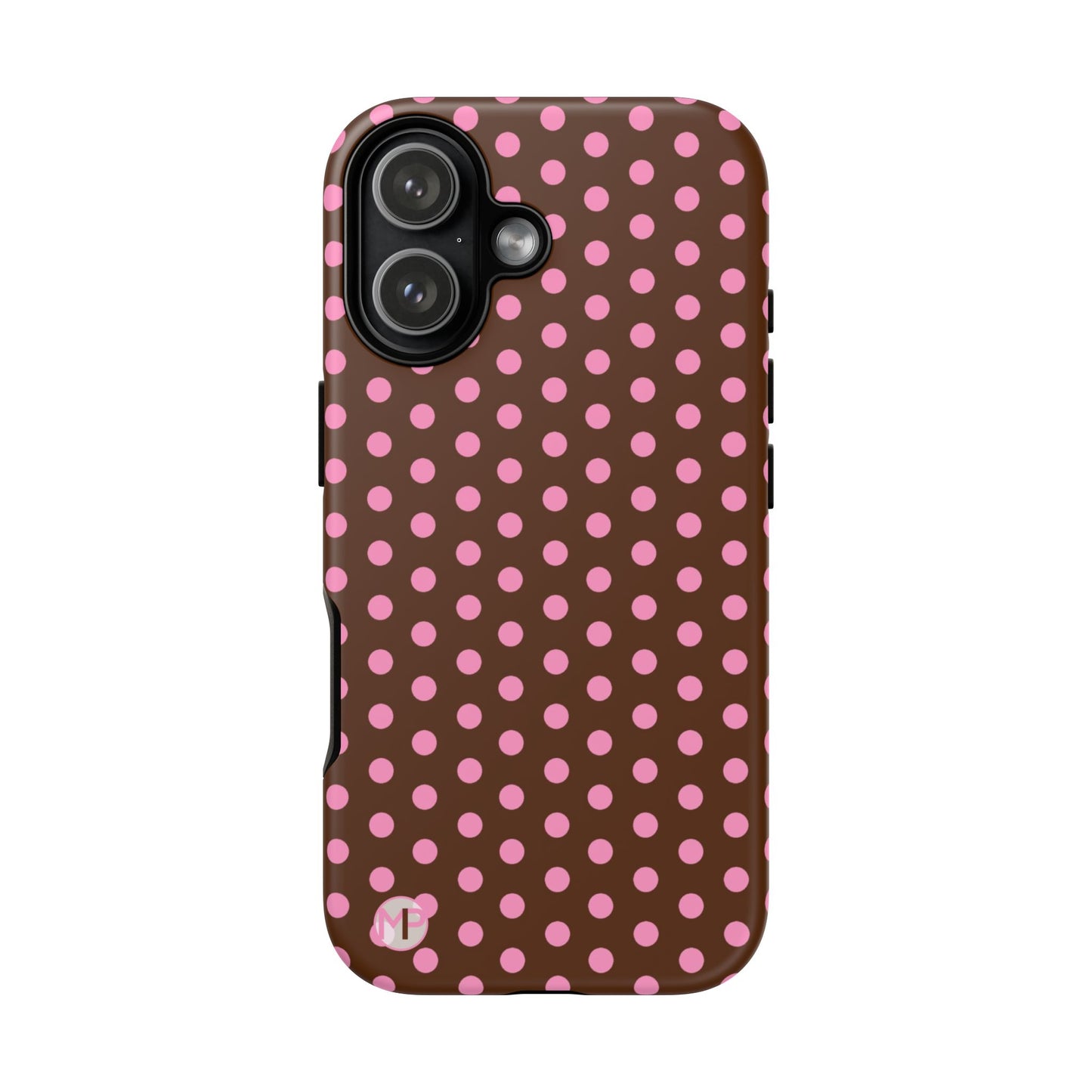 Polka Dot Tough Case — Brown with Pink Dots Phone Case