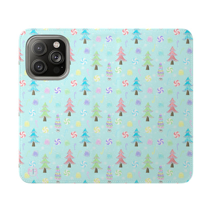 Pastel Christmas Trees Wallet Case