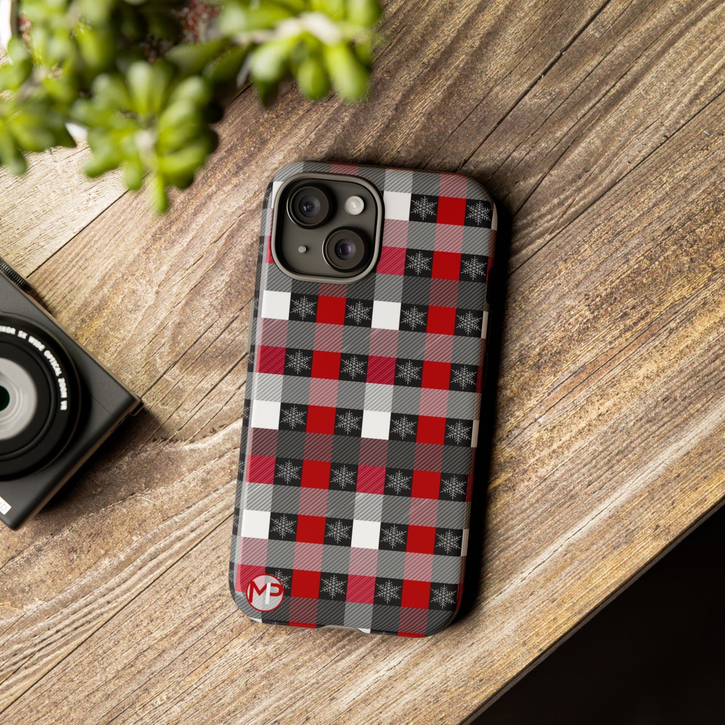 Red and Black Buffalo Plaid Tough Phone Case