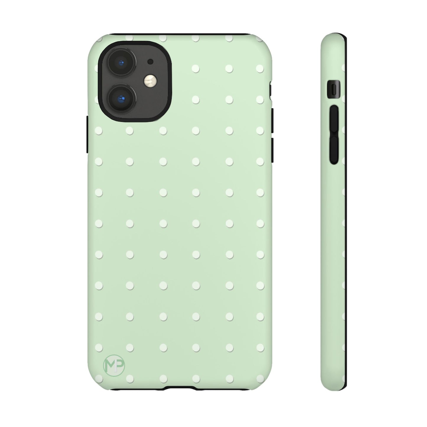 Mint Dot Tough Phone Case — Protective Polka Dot iPhone Cover