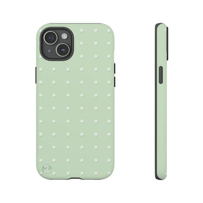 Mint Dot Tough Phone Case — Protective Polka Dot iPhone Cover