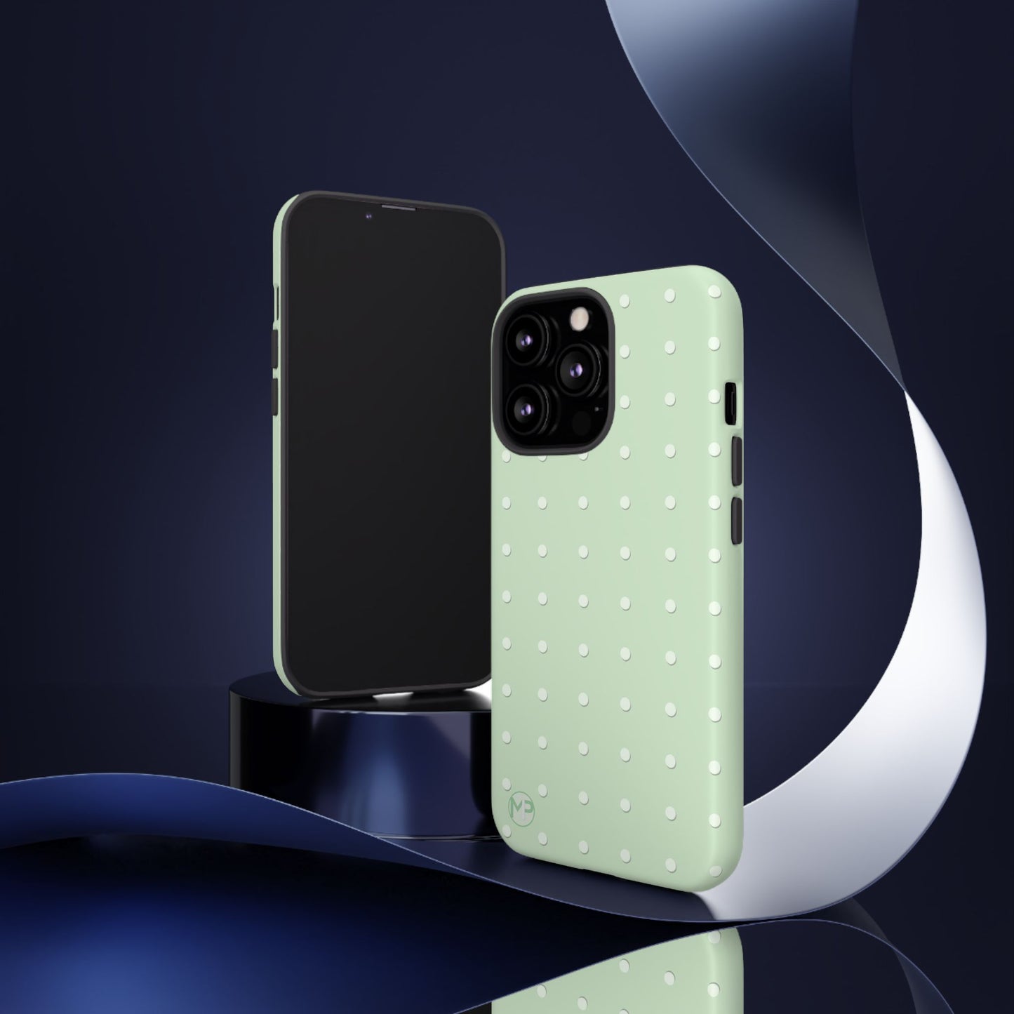 Mint Dot Tough Phone Case — Protective Polka Dot iPhone Cover