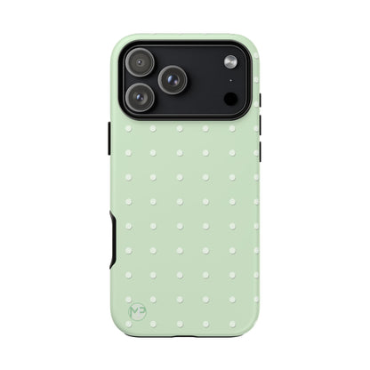 Mint Dot Tough Phone Case — Protective Polka Dot iPhone Cover