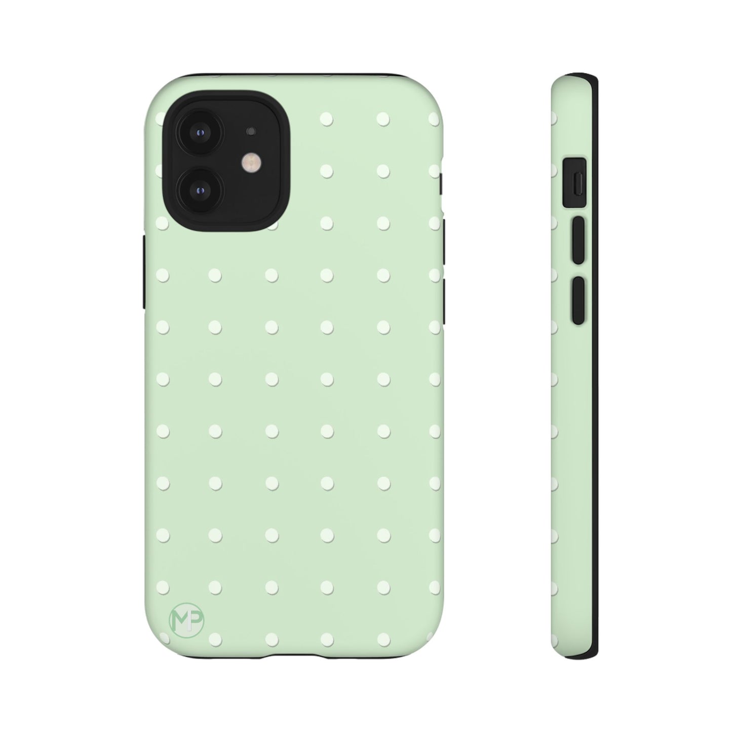 Mint Dot Tough Phone Case — Protective Polka Dot iPhone Cover