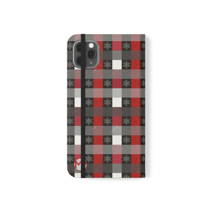 Red & Black Buffalo Plaid Flip Phone Case – Wallet Folio Cover