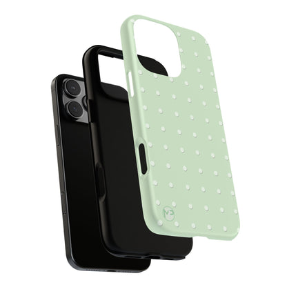 Mint Dot Tough Phone Case — Protective Polka Dot iPhone Cover