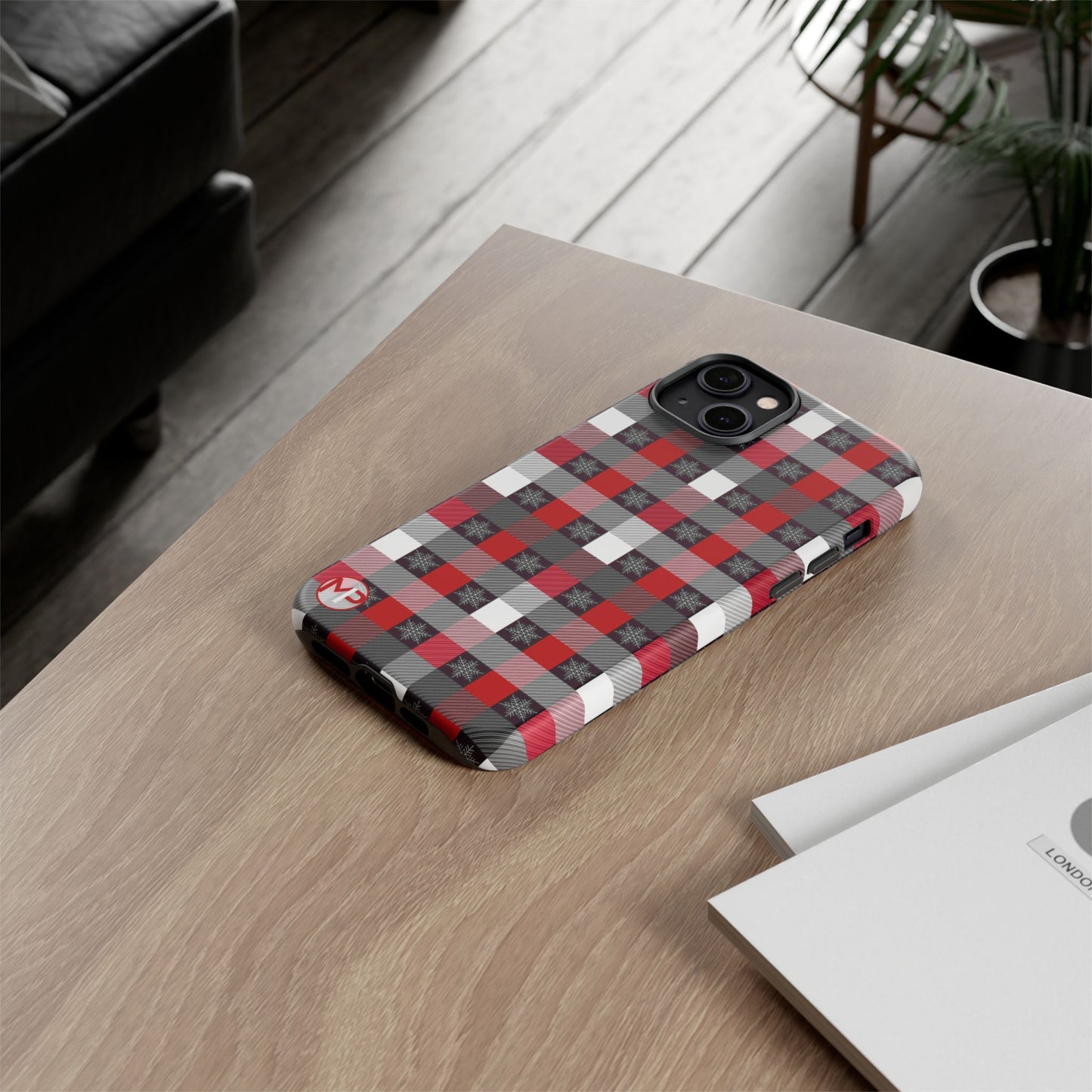 Red and Black Buffalo Plaid Tough Phone Case