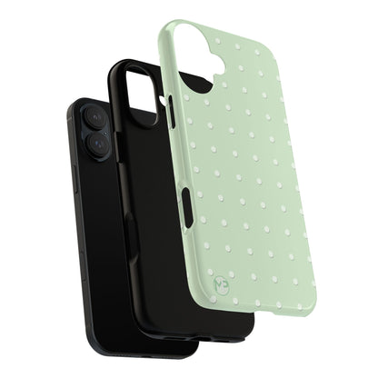 Mint Dot Tough Phone Case — Protective Polka Dot iPhone Cover