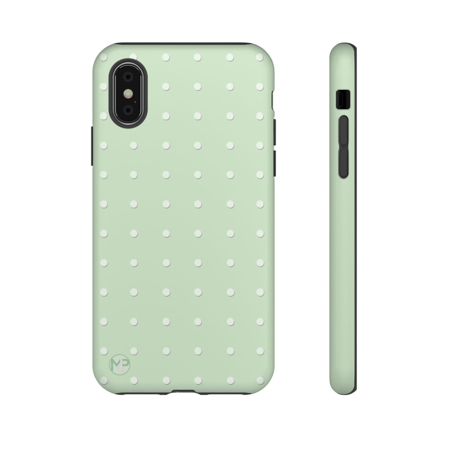 Mint Dot Tough Phone Case — Protective Polka Dot iPhone Cover