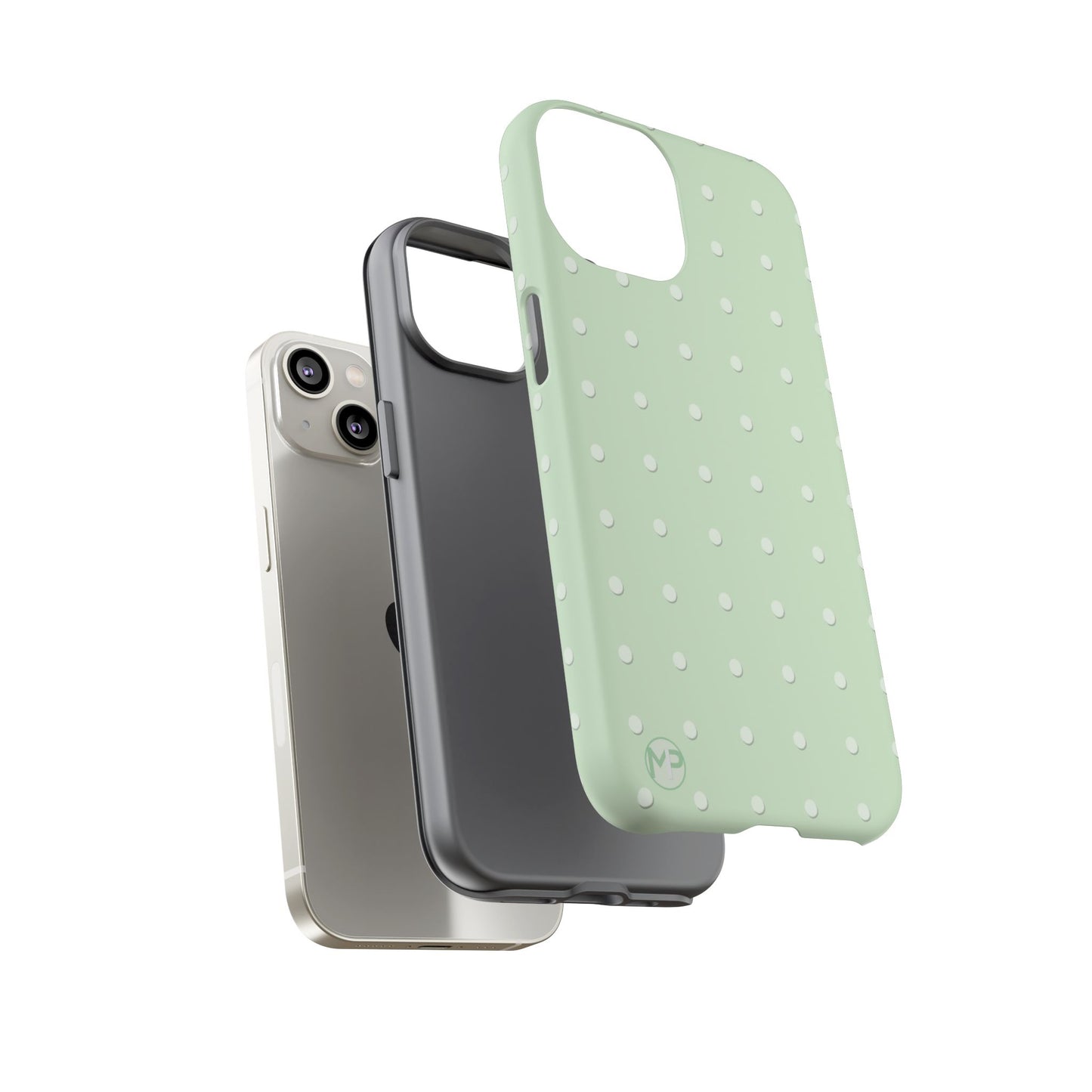 Mint Dot Tough Phone Case — Protective Polka Dot iPhone Cover