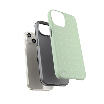 Mint Dot Tough Phone Case — Protective Polka Dot iPhone Cover