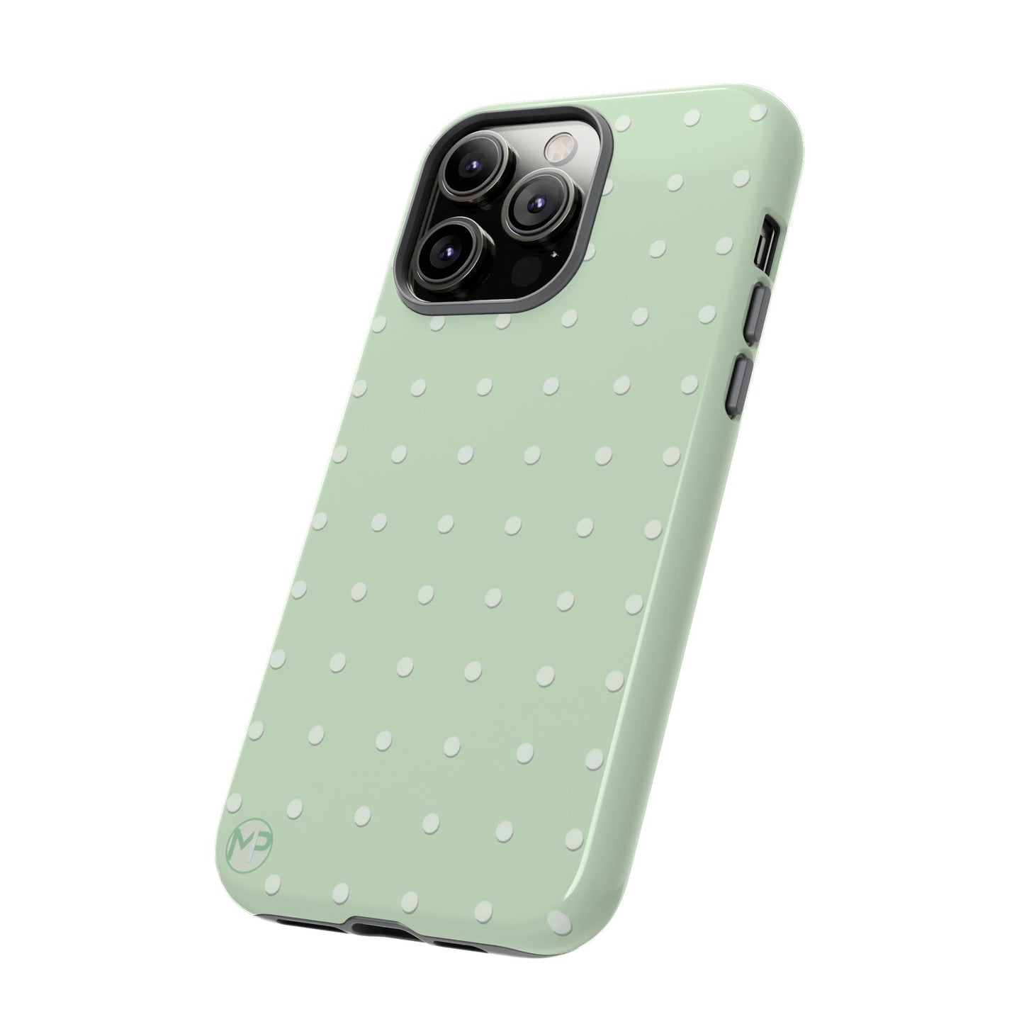 Mint Dot Tough Phone Case — Protective Polka Dot iPhone Cover