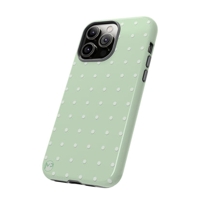 Mint Dot Tough Phone Case — Protective Polka Dot iPhone Cover