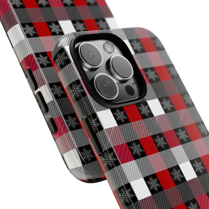 Red and Black Buffalo Plaid Tough Phone Case