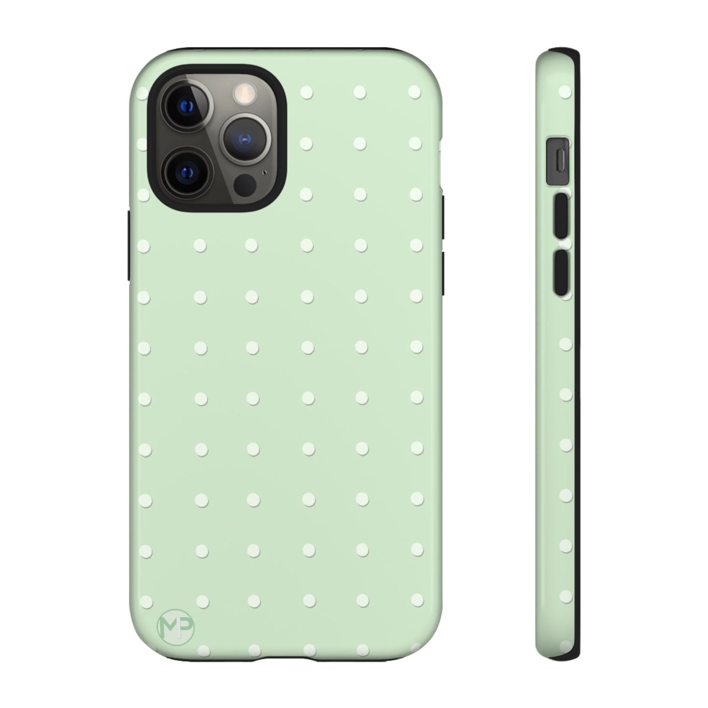 Mint Dot Tough Phone Case — Protective Polka Dot iPhone Cover